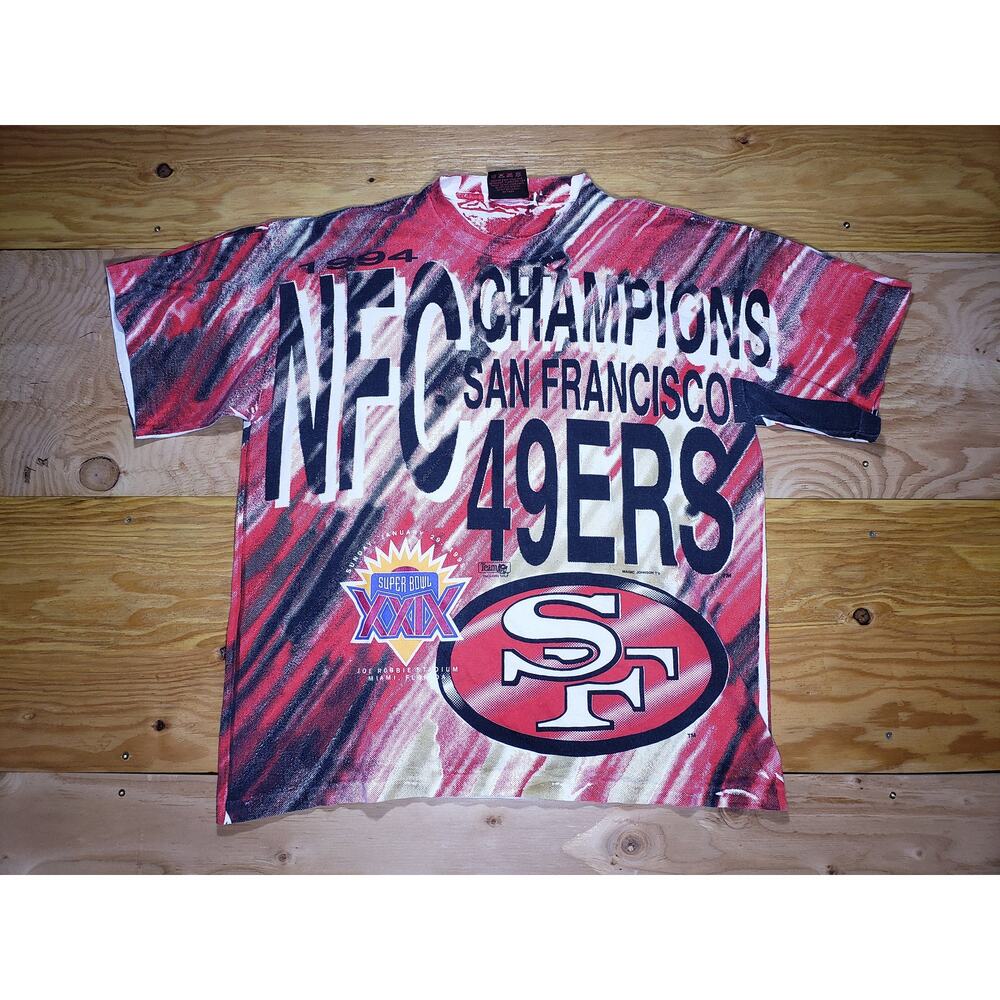 San Francisco 49ers Magic Johnson T-s 1994 All Over Print Sz XL